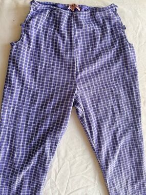 Purple Plaid Flared Pants with Side Hip Cutouts- Small